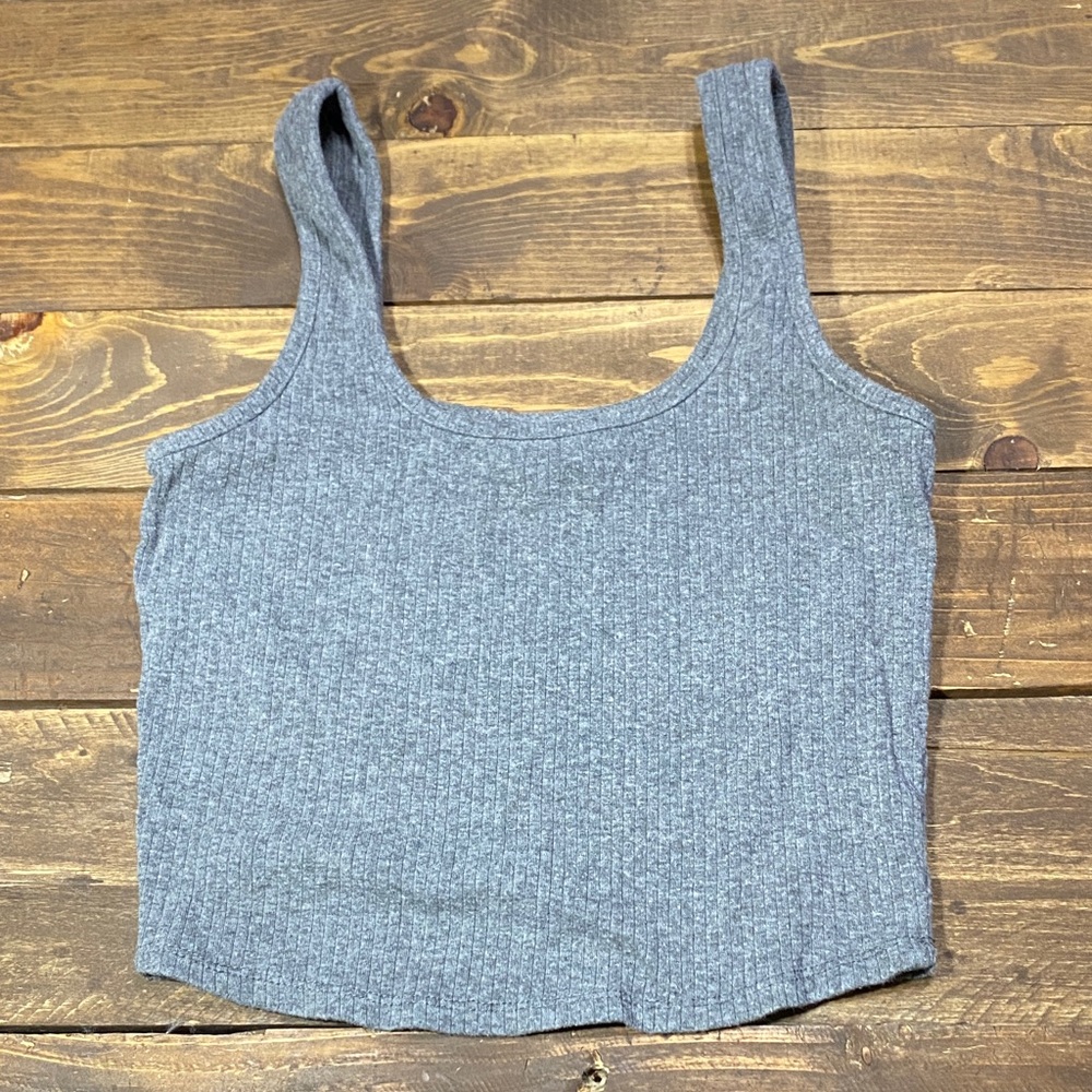 Destined Cropped Tank Top Heather Gray Size Medium